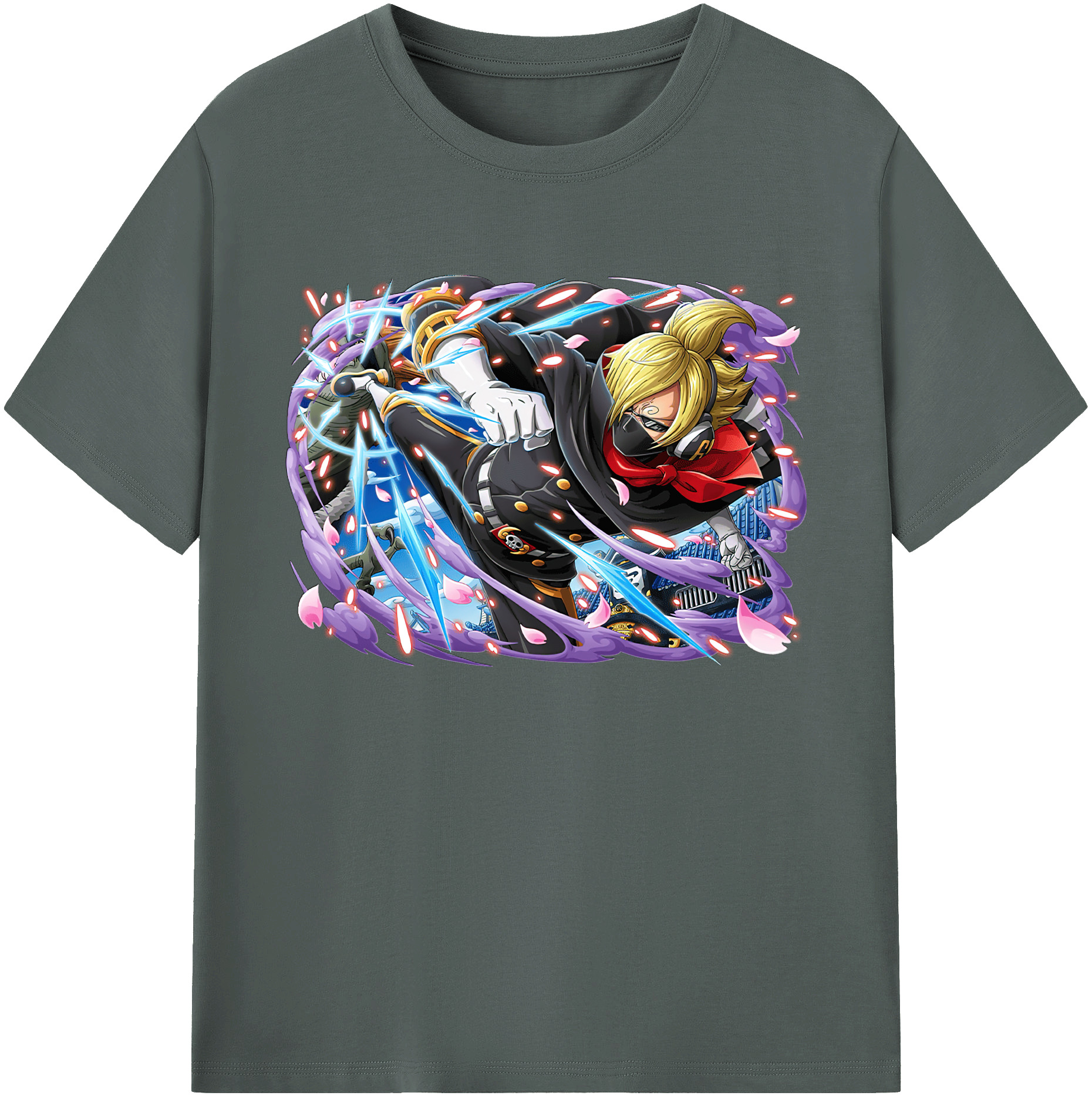 （画像用） ワンピース サンジ ONE PIECE Sanji 綿100％ メンズ半袖Tシャツ｜肌触りやわらか＆通気性